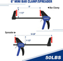 WORKPRO 10-Pack Bar Clamps for Woodworking, 6-Inch (2) Mini & (2) Light Duty and 12-Inch (2) Wood Clamps & 4-1/2-Inch (4) Spring Clamps, F Clamp with 50/150 LBS Load Limited