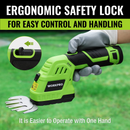 WORKPRO 2 in 1 12V Electric Cordless Grass Hedge Shear & Handheld Shrubbery Trimmer, with 2.0Ah Rechargeable Lithium-Ion Battery and 1 Hour Fast Charger