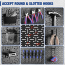 WORKPRO Black Metal Steel Panel Garage Wall Pegboard Organizer