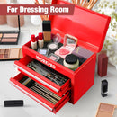 WORKPRO Mini Metal Tool Box with 2 Drawers and Top Storage - Gifts for Christmas