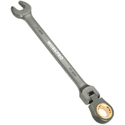 11 mm flex-head ratcheting combination wrench, 12-point open end and box ratchet head