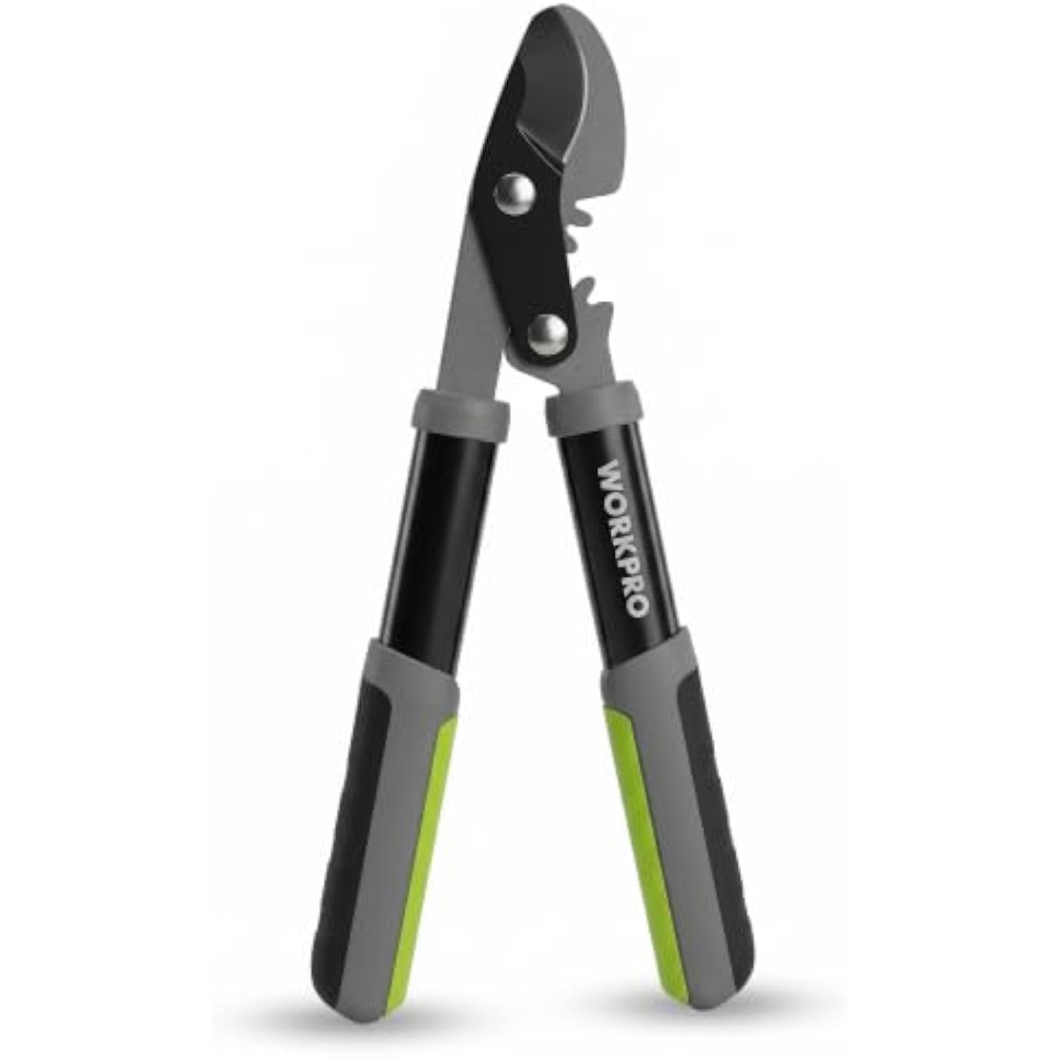 WORKPRO bypass loppers with black handles and green grip inserts