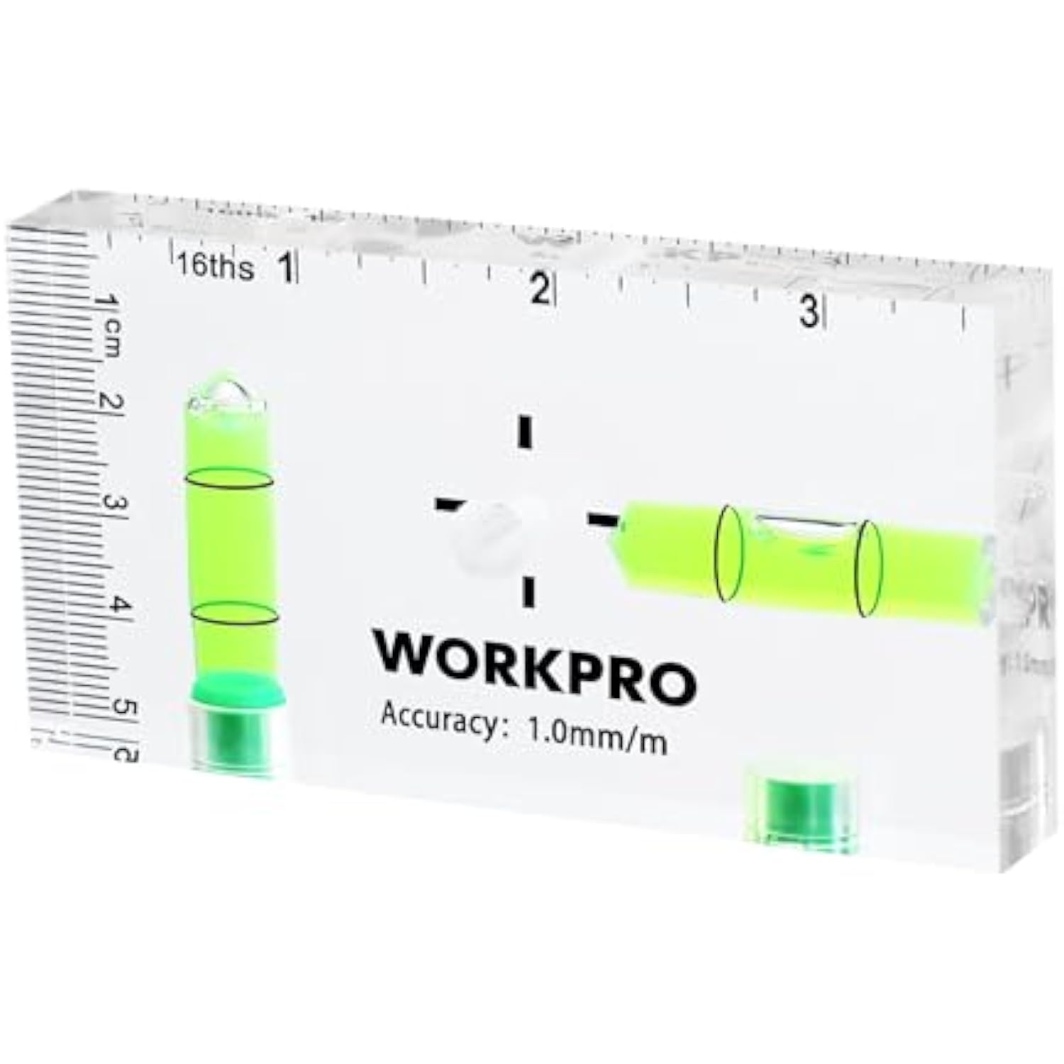 WORKPRO Small Level, 3-3/4 Inch Mini Level Tool, Magnetic Level with 2 Different Bubbles 90°/180°, Shatterproof Cross Check Bubble Level, Pocket Level for Picture Hanging Tool