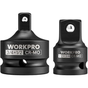 Black CR-Mo impact socket reducers, 3/4 in x 1/2 in and 1/2 in x 3/4 in