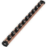 Champagne magnetic socket organizer rail with black clip bases, no sockets mounted