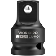 WORKPRO impact socket adapter, 1/2 in x 3/4 in, CR-Mo steel, square drive reducer