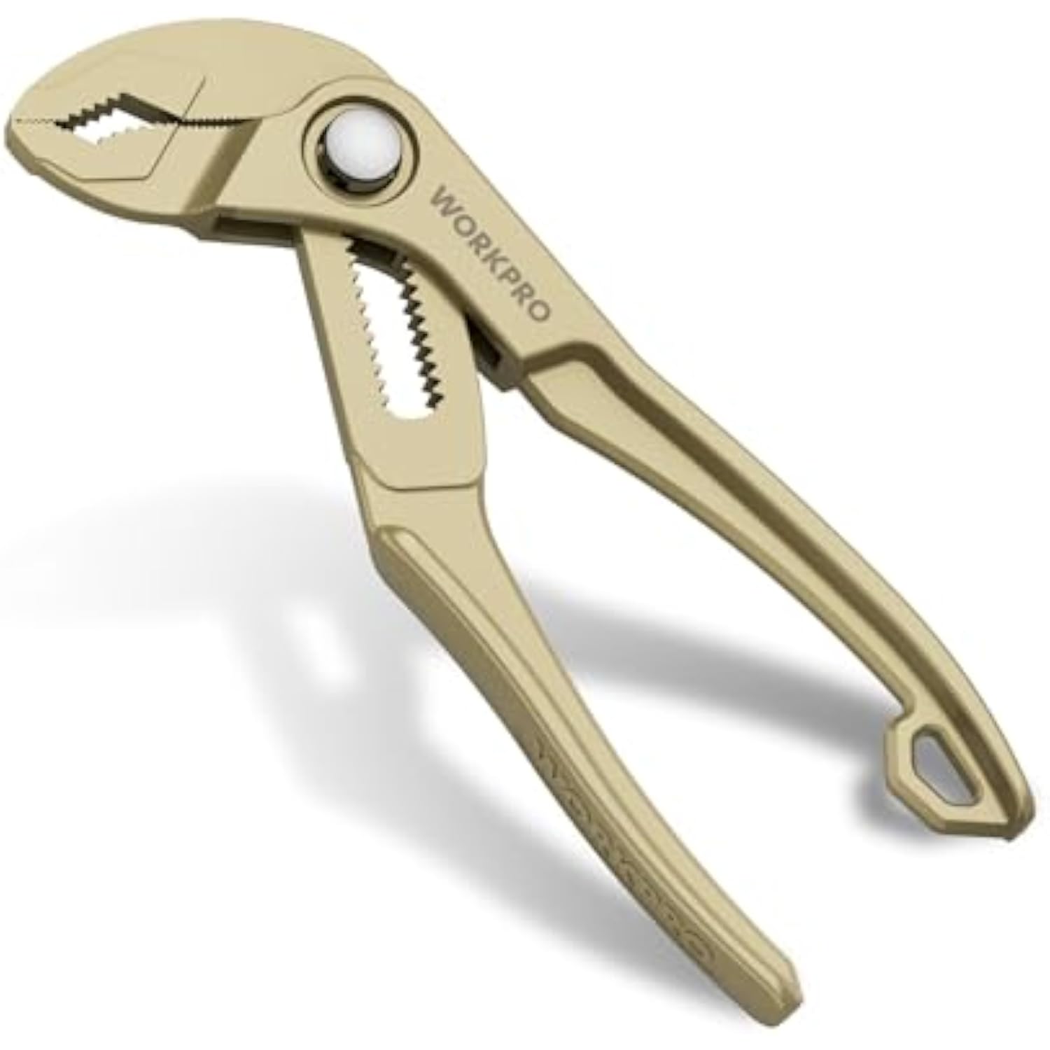 WORKPRO Mini Water Pump Pliers, 4-Inch Groove Joint Pliers, Fast Adjustable Tongue and Groove Plier with 15-Position Push-Lock, V-Jaw for Multi-Surface Grip, EDC Plier for Tight Spaces & Versatile Use