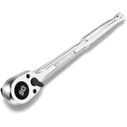 WORKPRO polished chrome 1/2 in 90-tooth ratchet wrench with black control lever
