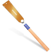 10 inch Japanese pull saw with double-edge blade and beech handle, blue accents