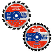 WORKPRO framing circular saw blade set, 6-1/2 in, 18T and 24T