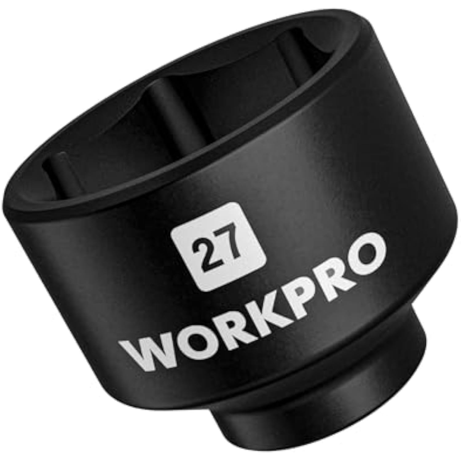 Close-up of black WORKPRO 27mm oil filter socket wrench