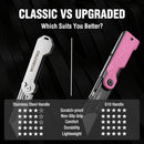 WORKPRO Folding Utility Knife with 10 Extra SK5 Blades, EDC Razor Sharp Knife with G10 Handle, Quick Change Box Cutter with Belt Clip, for Heavy Duty, DIY, Home, Office & Artcraft Use - Pink