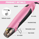WORKPRO 400W Mini Hot Air Gun with Reflector Nozzle - Pink Ribbon