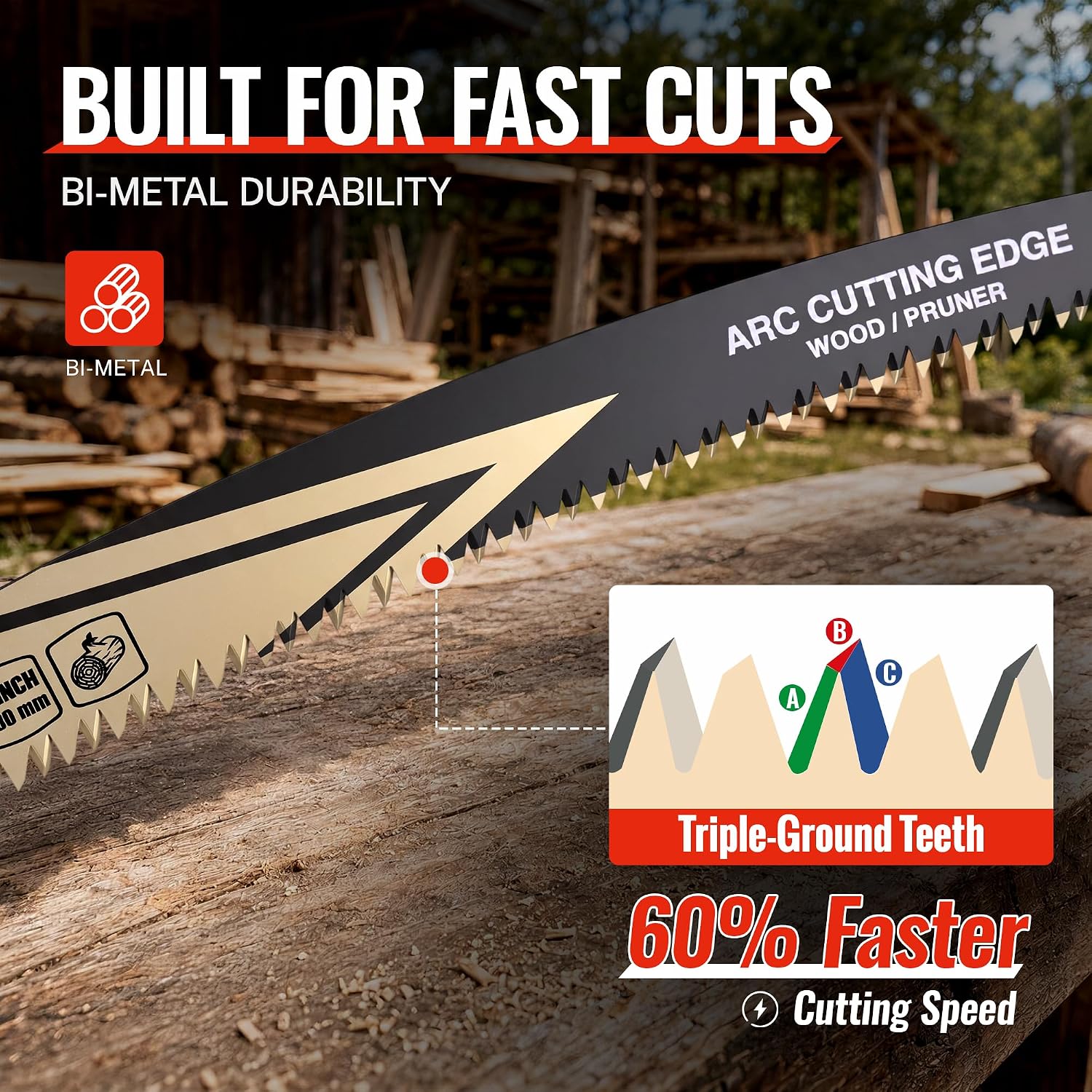 WORKPRO 15-Inch Arc Edge Bi-Metal Reciprocating Saw Blades, 3-Pack