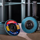 WORKPRO 10-Pack Flap Discs, 4-1/2-inch, Arbor Size 7/8-inch, T29 Zirconia Abrasive Grinding Wheel and Flap Sanding Disc, Includes 80 Grit