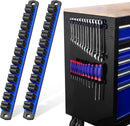 WORKPRO 2-Pack Magnetic Screwdriver Organizer and Wrench Organizer Set, Aluminum Rail Magnetic Tool Organizers, Tool Holder, Tool Box Organizers, 24-Slot Screwdriver & Wrench Holder (Tools Excluded)