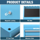 WORKPRO Mini Metal Tool Box with 2 Drawers and Top Storage, Small Tool Chest, Blue