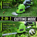 WORKPRO 2 in 1 12V Electric Cordless Grass Hedge Shear & Handheld Shrubbery Trimmer, with 2.0Ah Rechargeable Lithium-Ion Battery and 1 Hour Fast Charger