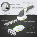 WORKPRO 2 in 1 Handheld 7.2V Electric Cordless Shrubbery Trimmer Hedge Shears/Grass Cutter - Pink Ribbon