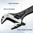 WORKPRO 8" Adjustable Wrench, Black Oxide Wrench 8 Inch with Inch/Metric Scale, Premium Cr-V Steel