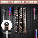 WORKPRO Magnetic Socket Organizer, 3/8-Inch Drive Aluminum Alloy Socket Rail, Heavy Duty Socket Holder, Socket Rack Kit 3/8-Inch x 10 Clips Champagne (Socket not Included)
