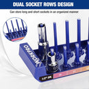 WORKPRO Socket Organizer Set, 4PC Impact Socket Holder, 1/4", 3/8", 1/2" Drive Metric Socket Trays, Impact Socket Organizer for Tool Box Drawer, Socket Storage Holds 94 Pieces (Socket not Included)