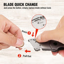 WORKPRO Folding Utility Knife, Quick-Change Box Cutter with Stainless Steel Head & Liner Lock, Wood Handle Razor Knife and Extra 10PC SK5 Blades