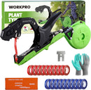 WORKPRO Plant Tying Machine, Lightweight Tape Gun for Tying Vines and Support Plants, Includes Gloves, 20 Rolls of Tape, 10,000 Staples, Ideal for Tomatoes, Grapes, Cucumber and Vegetables