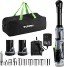 WORKPRO 12V 40 Ft-lbs Power Ratchet Wrench Kit with 10-Piece Socket Accessory Set, 1-Hour Fast Charger, 2.0Ah Lithium-Ion Batteries | 40 Ft-lbs, 10-Piece Socket Accessory Set, 1-Hour Fast Charger, 2.0Ah Lithium-Ion Batteries