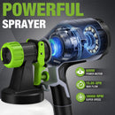 WORKPRO 600W HVLP Paint Sprayer with 4 Nozzles, 3 Spray Patterns & Adjustable Flow