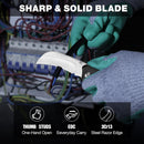 WORKPRO Pocket Knife, Hawkbill Folding Utility Knife with Lanyard Hole and Belt Clip, Electrician Knife for Cable Skinning and Carpet, Linoleum, Cardboard, Rope, Wire Cutting