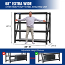 WORKPRO 4-Tier Metal Garage Shelving Unit, 68"W x 24"D x 65"H, 7200 LBS Capacity, Heavy Duty Industrial Adjustable Shelves