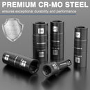 WORKPRO 5PCS Impact Socket Set 1/2" Drive, Lug Nut Socket Set, Wheel Socket Set Cr-Mo Steel, Includes 1PC 3" Extension Bar & 4PCS Flip Sockets of 6 Metric and SAE Sizes