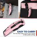 WORKPRO Pink Folding Aluminum Utility Knife, 10 Extra Blades Include - Pink Ribbon