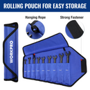 WORKPRO 9 Pcs Black Anti-Slip Ratcheting Combination Wrench Set, Metric 8-19 mm, SAE 1/4"-3/4", 72-Teeth, Cr-V Constructed