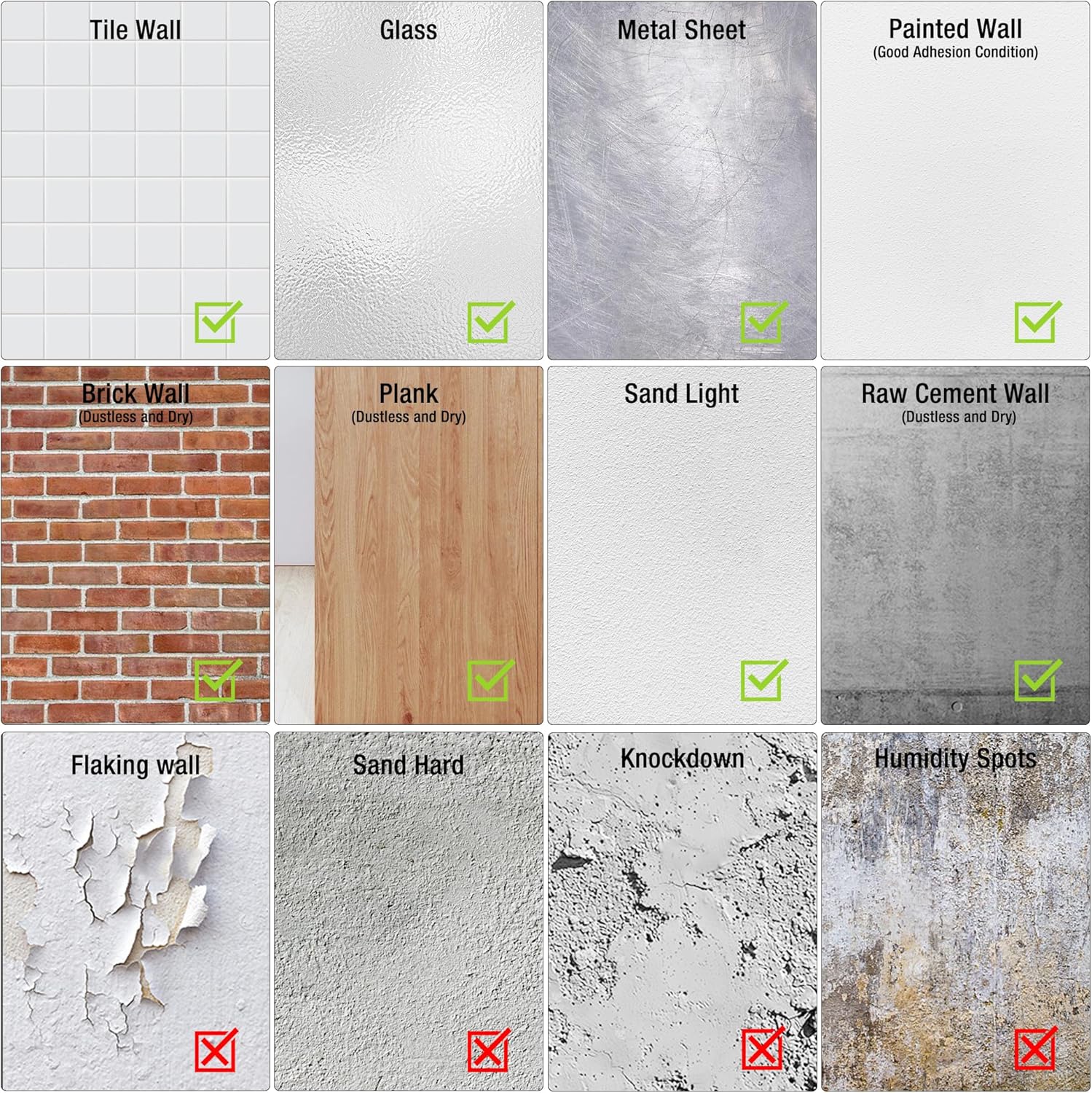 Self-adhesive door protector works on tile, brick, wood, concrete, and painted walls