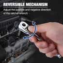 WORKPRO 1/4-Inch Drive Ratchet, Quick-Release Reversible Ratchet Wrench, 72-Tooth Handle, Chrome Alloy Made, Cr-Mo Head, Full Polished