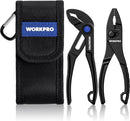 WORKPRO 2-Piece Mini Pliers Set, 4-Inch Slip Joint Plier & Water Pump Plier | Heavy-Duty Alloy Steel, Anti-Rust Coating, Pliers Pouch, Compact Size, Lightweight & Portable