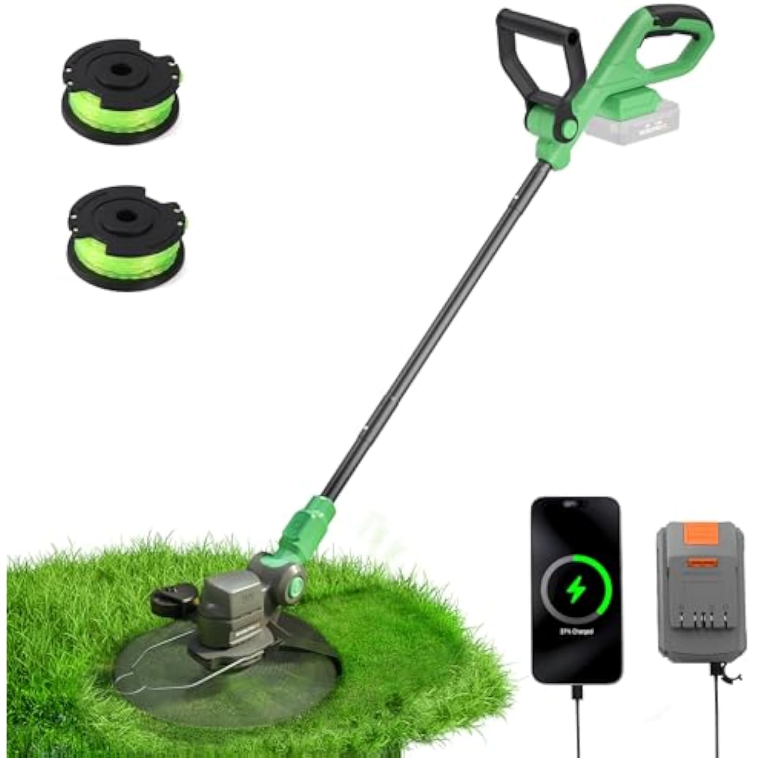 WORKPROX 2 in 1 Lawn Edger & Weed Trimmer  with 2Pcs Grass Trimmer Spool Line - 20V