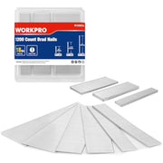WORKPRO 1200-count 18-gauge brad nails pack with assorted nail strips