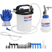 Vacuum brake bleeder kit complete set with tank, fluid bottle, hoses, gloves, adapters