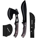 WORKPRO Full Tang Wood Handle Axe and Fixed Blade Knife Combo Set with Nylon Sheath