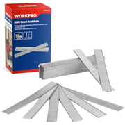 WORKPRO 18-gauge brad nails box with galvanized nail strips and loose nails