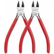 WORKPRO 2-pack diagonal wire cutters with red handles, flush-cutting jaws