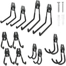 WORKPRO 12 Pcs Garage Hook Set, Heavy Duty Steel Garage Hangers, Utility Wall Mount Hooks, Tool Hangers for Bikes, Garden Tools, Ladders and Bulky Items