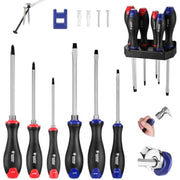 WORKPRO magnetic screwdriver set assortment with wall rack and magnetizer tips