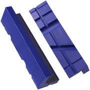 Blue TPU V-groove jaw pads, two-piece set with textured flat sides