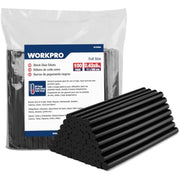 WORKPRO black hot melt glue sticks, 100 pack, 0.43x8 in with pouch and sticks