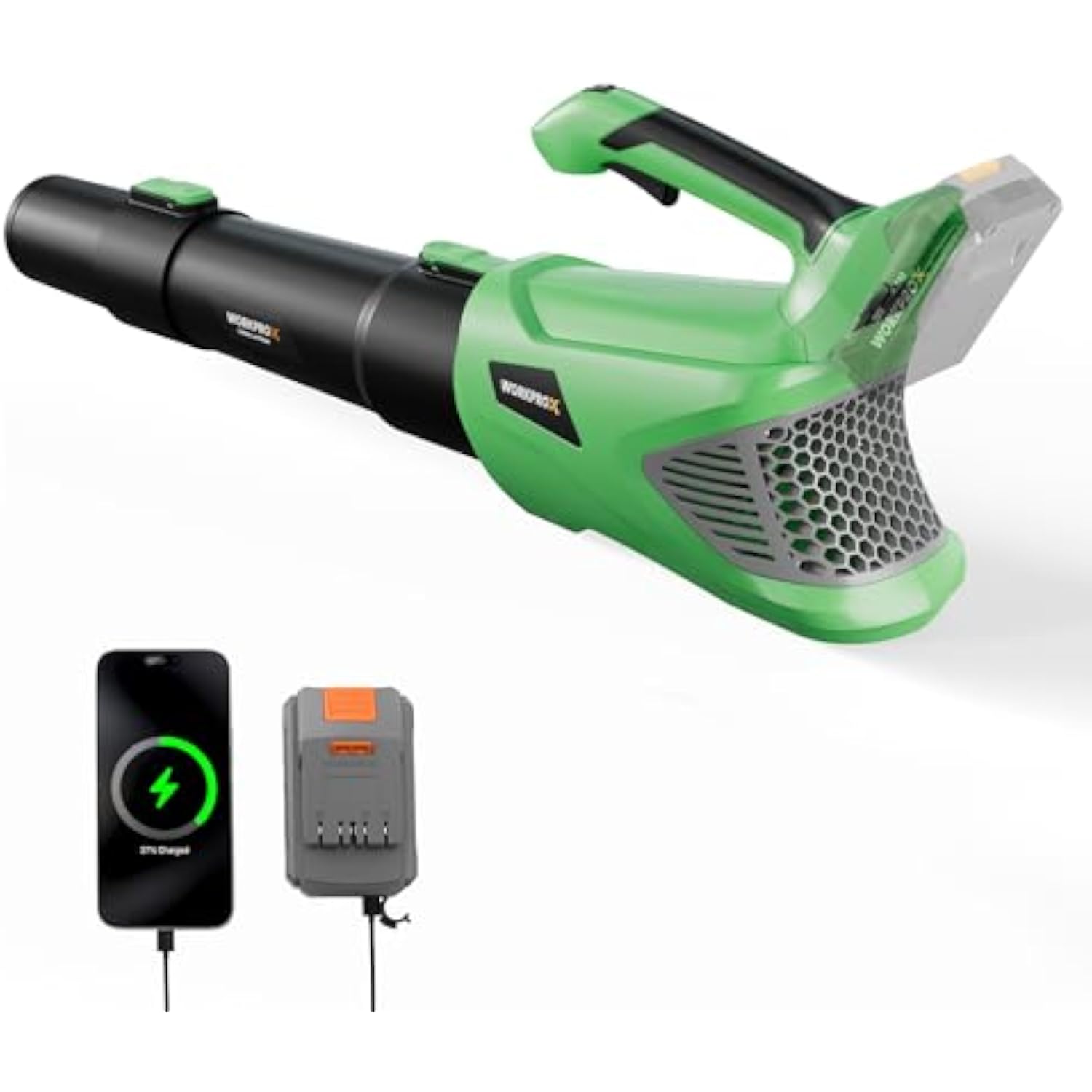 WORKPROX 20V Electric Cordless Leaf Blower, Variable Speed, 4.0Ah Battery & type-C Charging Cable Included