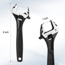 WORKPRO 6" Adjustable Wrench, Black Oxide Wrench 6 Inch with Inch/Metric Scale, Premium Cr-V Steel